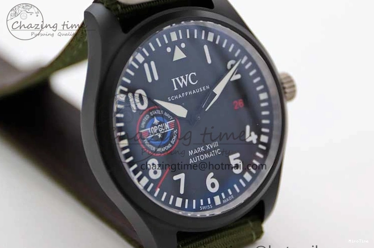 MIROTIME 0219 Packable Mark XVIII ‘TOPGUN SFTI’ Ceramic M+F Best Edition Black Dial on Green Nylon Strap 7048